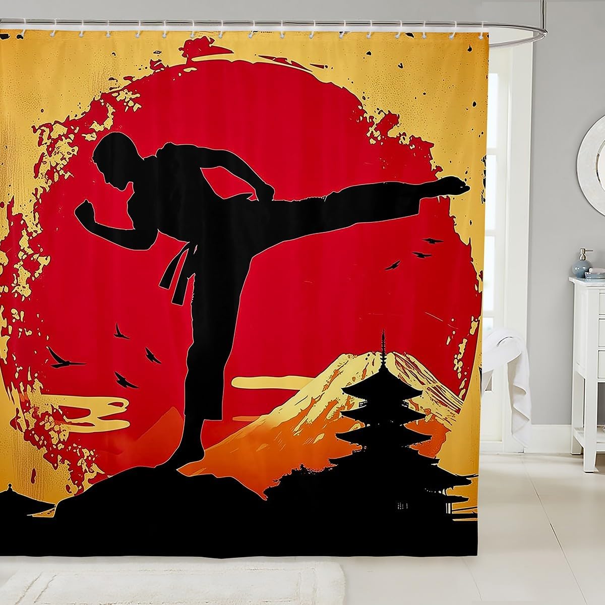 Kidstaekwondo Shower Curtain Boys Girls Kungfu Karate Sunset Bathroom Shower Curtain Set Martial Art Bath Curtain Japanese Style W60H190(CM)-1 Pcs
Kidstaekwondo Shower Curtain Boys Girls Kungfu Karate Sunset Bathroom Shower Curtain Set Martial Art Bath Curtain Japanese Style W60H190(CM)-1 Pcs