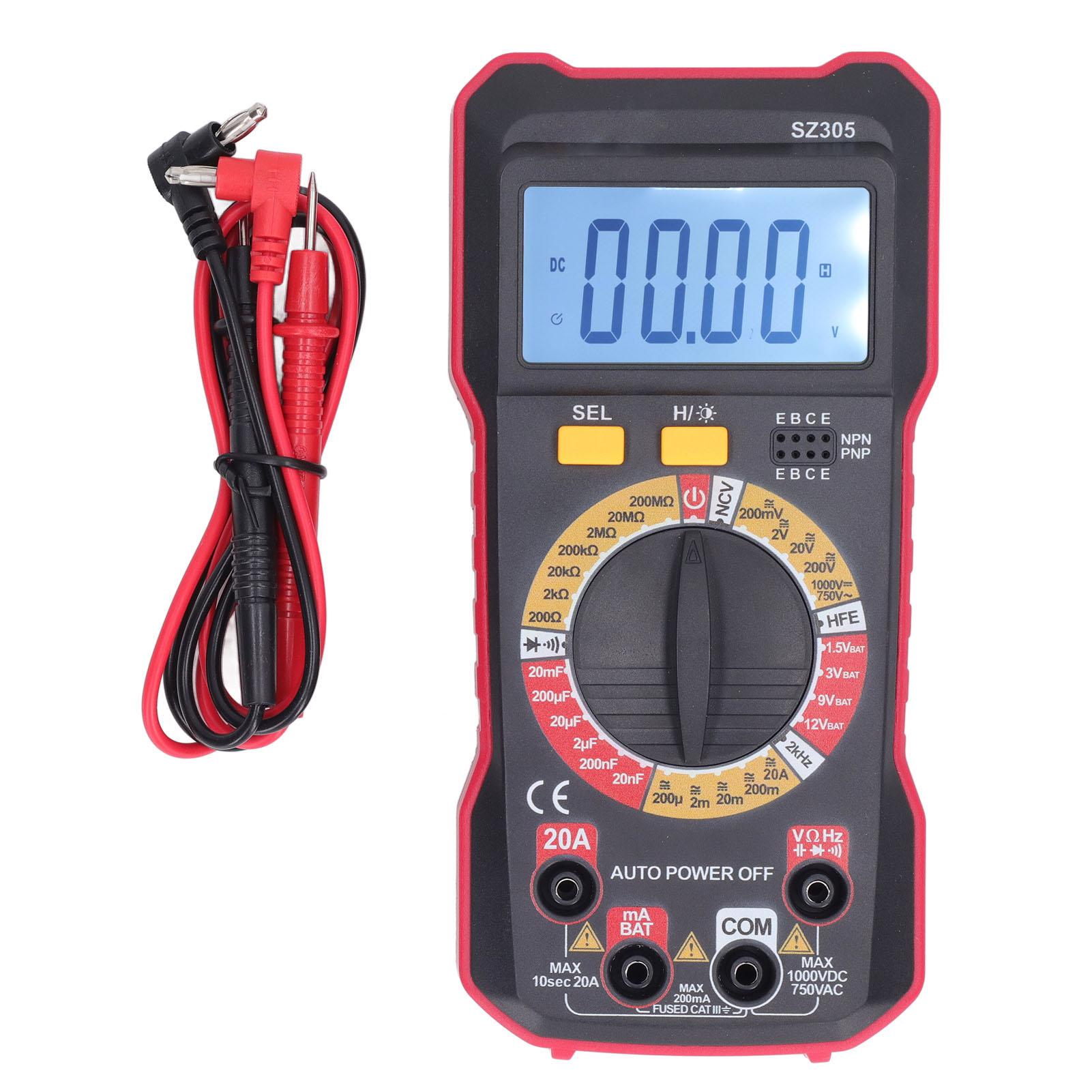 Digital Multimeter High Accuracy AC Voltage Meter 2000 Counts Non Contact Voltmeter Ammeter SZ305
Digital Multimeter High Accuracy AC Voltage Meter 2000 Counts Non Contact Voltmeter Ammeter SZ305