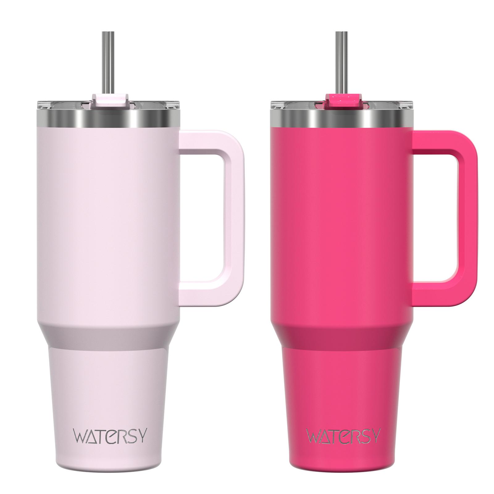WATERSY 2pcs 40oz Insulated Stainless Steel Tumbler with Handle and Straw Large Capacity Vacuum Thermal Mug for Hot and Cold 1182ml
WATERSY 2pcs 40oz Insulated Stainless Steel Tumbler with Handle and Straw Large Capacity Vacuum Thermal Mug for Hot and Cold 1182ml
