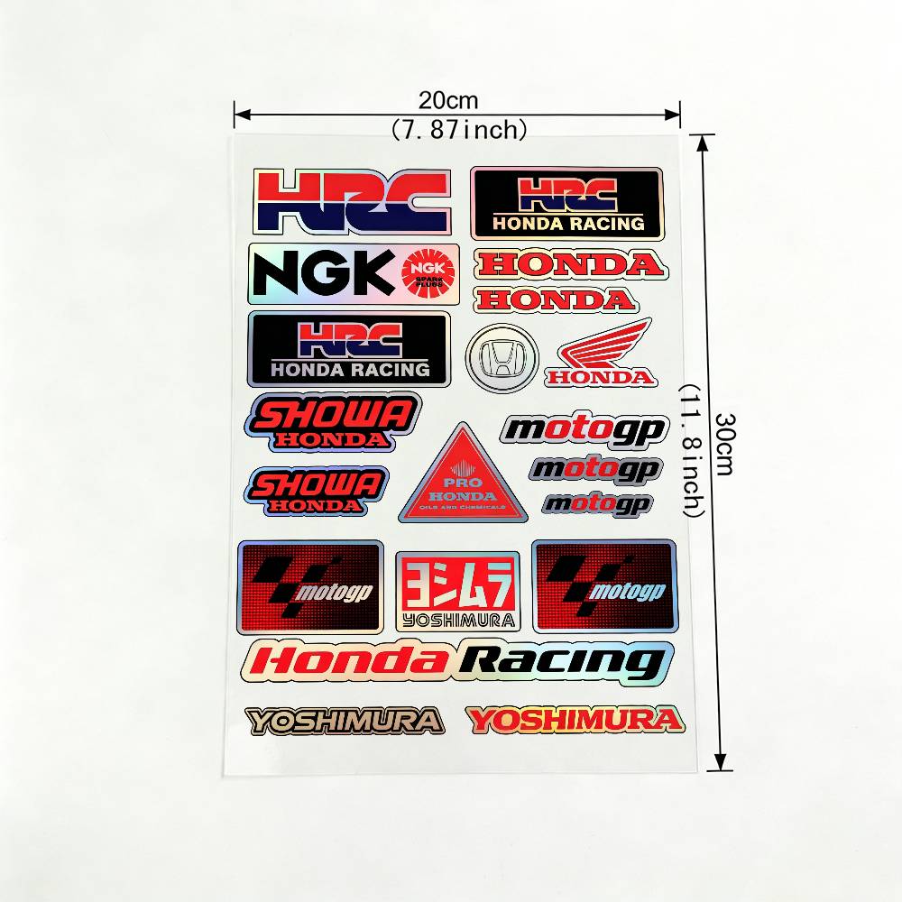 Fashion Laser For Honda Reflective Motorcycle Stickers Waterproof Vinyl Decals For Motorbike Helmet Fuel Tank Bike 20x30cm
Fashion Laser For Honda Reflective Motorcycle Stickers Waterproof Vinyl Decals For Motorbike Helmet Fuel Tank Bike 20x30cm