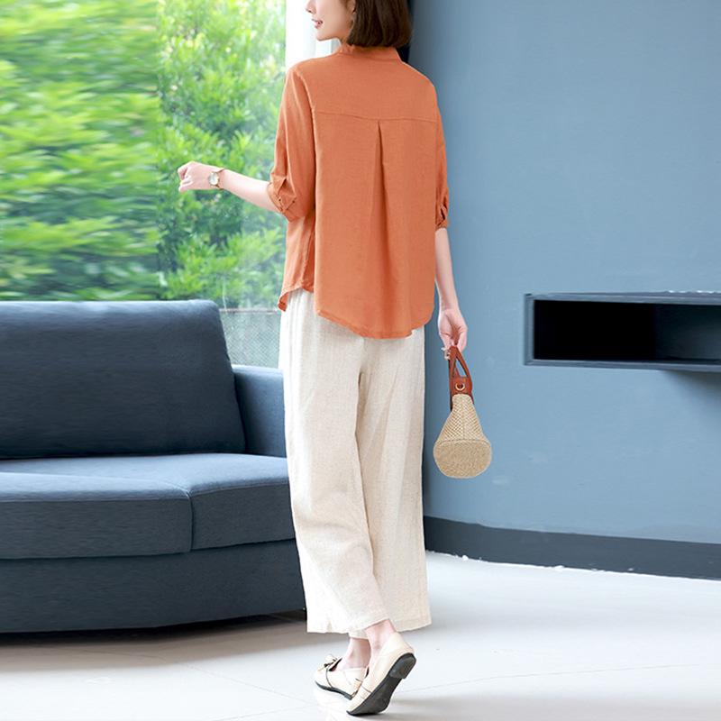 Trendy 2023 Cotton-Linen Two-Piece Set: Short-Sleeved Shirt & Summer Suit for Middle-Aged Moms M (Recommended 100-115 jin)
Trendy 2023 Cotton-Linen Two-Piece Set: Short-Sleeved Shirt & Summer Suit for Middle-Aged Moms M (Recommended 100-115 jin)