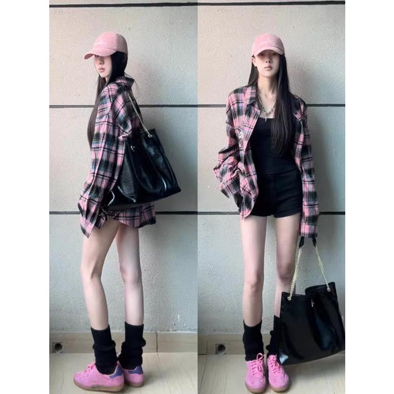 American Retro Long Sleeve Plaid Shirt for Women - Sweet, Cool, High-End Design for Spring and Autumn L
American Retro Long Sleeve Plaid Shirt for Women - Sweet, Cool, High-End Design for Spring and Autumn L