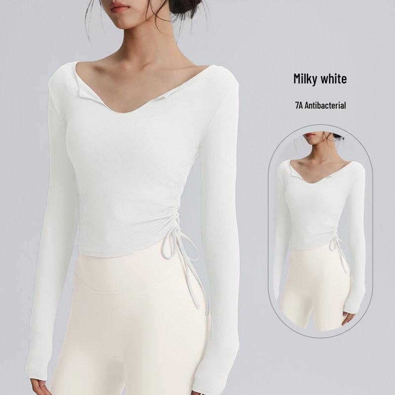 Women s Quick-Dry V-Neck Yoga Top - Casual, Slimming, Long Sleeve for Fitness & Running Large вершковий/білий
Women s Quick-Dry V-Neck Yoga Top - Casual, Slimming, Long Sleeve for Fitness & Running Large вершковий/білий