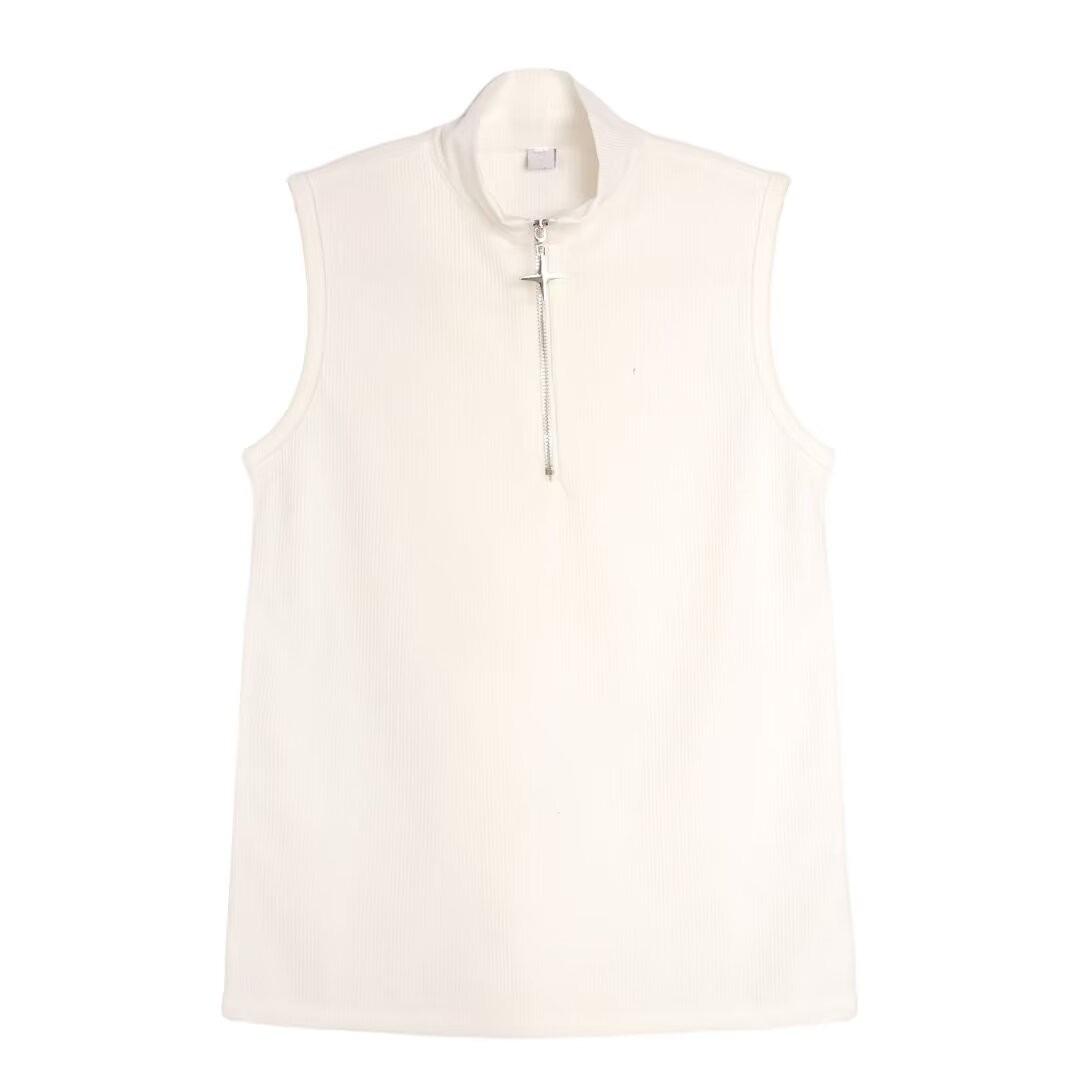 Мужской модный спортивный жилет на молнии - Свободный повседневный топ без рукавов для подростков. XL белый
Мужской модный спортивный жилет на молнии - Свободный повседневный топ без рукавов для подростков. XL белый