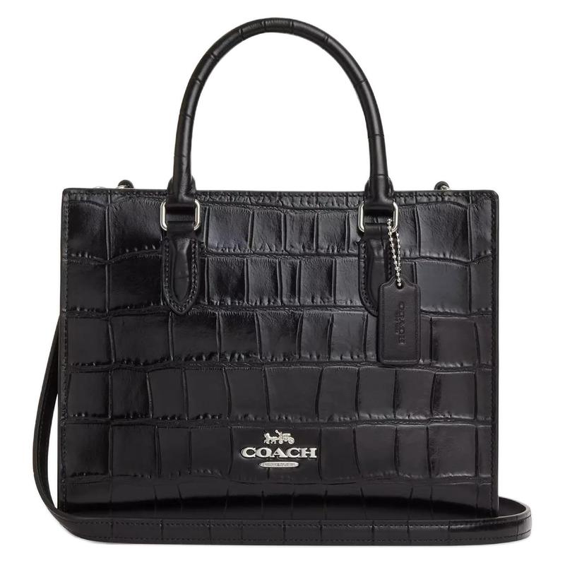 COACH Maggie 24 brand logo crocodile embossed leather Tote bag Tote bag shopping bag shoulder crossbody handbag medium size women s silver and black чорний
COACH Maggie 24 brand logo crocodile embossed leather Tote bag Tote bag shopping bag shoulder crossbody handbag medium size women s silver and black чорний