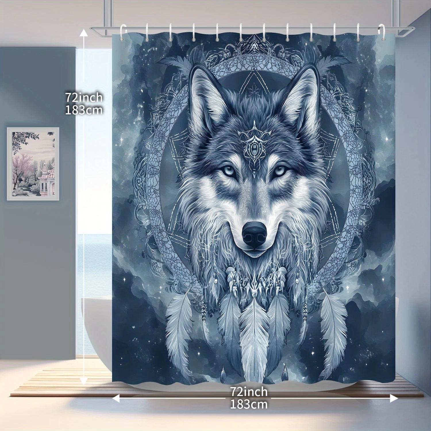 YXWatercolor Creative Wolf King Shower Curtain - Artistic Print with 12 Hooks for Bathroom Decoration W90xH180cm
YXWatercolor Creative Wolf King Shower Curtain - Artistic Print with 12 Hooks for Bathroom Decoration W90xH180cm