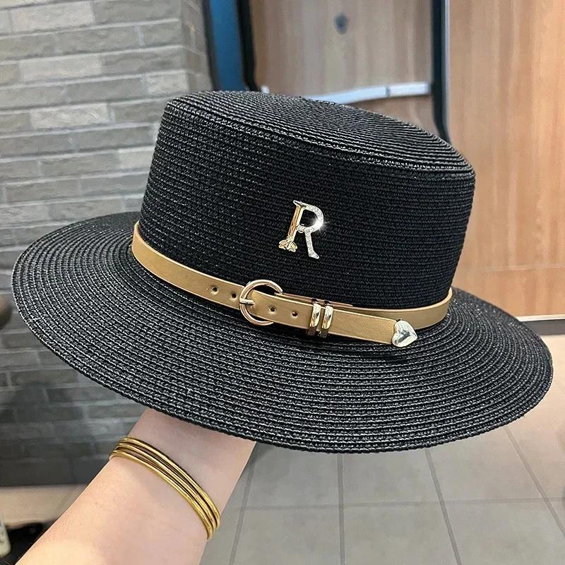 Vintage Straw Beach Hat with Metal R Buckle - Women s Summer Sun Protection Travel Hat, Fashionable Church Accessory 56-58cm чорний
Vintage Straw Beach Hat with Metal R Buckle - Women s Summer Sun Protection Travel Hat, Fashionable Church Accessory 56-58cm чорний