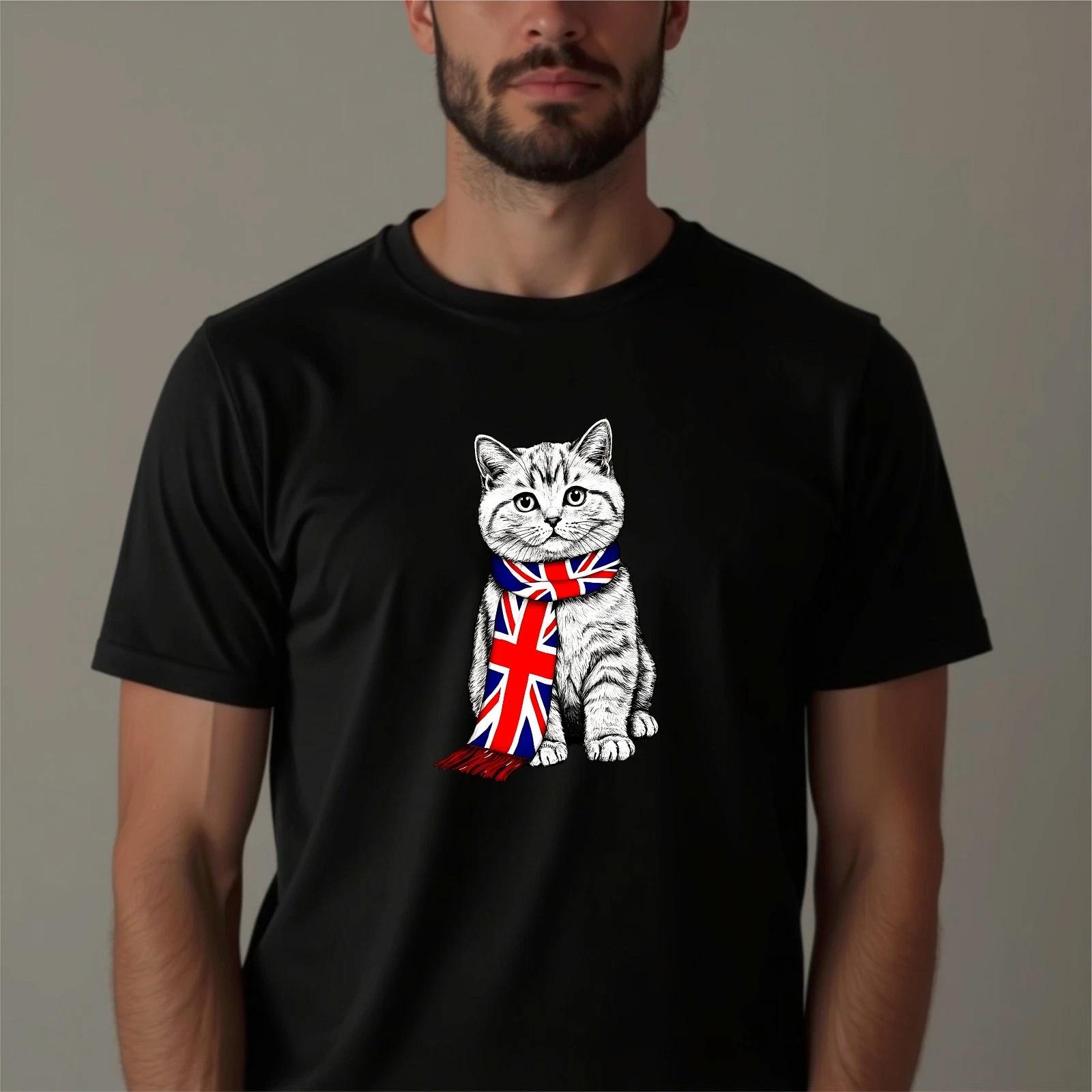 Funny British Cat T-Shirt, Union Jack Flag Scarf Uk Pride Patriotic Graphic Tee 4XL
Funny British Cat T-Shirt, Union Jack Flag Scarf Uk Pride Patriotic Graphic Tee 4XL