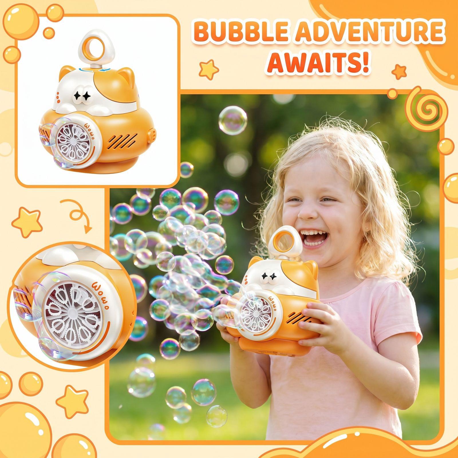 Electric Bubble Gun for Kids Cat Shape Bubble Blower Toy with LED Light and Automatic Bubble Making Function for Outdoor Indoor Play One Size
Electric Bubble Gun for Kids Cat Shape Bubble Blower Toy with LED Light and Automatic Bubble Making Function for Outdoor Indoor Play One Size
