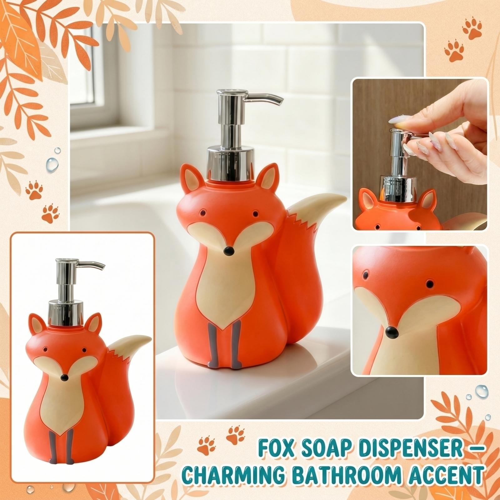 Creative Fox Soap Dispenser Bottle Decorative Refillable Container for Bathroom Kitchen Countertop Use with Pump Top one size помаранчевий
Creative Fox Soap Dispenser Bottle Decorative Refillable Container for Bathroom Kitchen Countertop Use with Pump Top one size помаранчевий