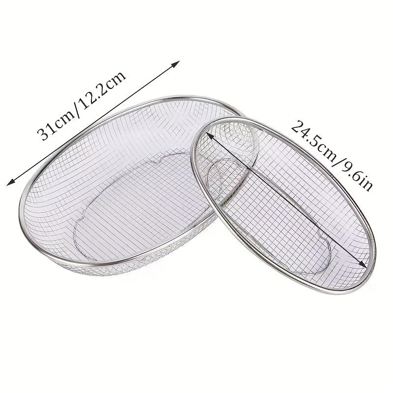 2pcs Stainless Steel Oval Drain Basket Kitchen Fruit Vegetable Washing Basket Cute Desktop Snack Storage Organizer Shelf Baskets
2pcs Stainless Steel Oval Drain Basket Kitchen Fruit Vegetable Washing Basket Cute Desktop Snack Storage Organizer Shelf Baskets