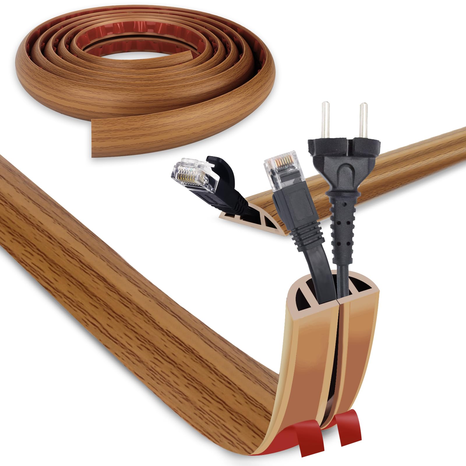 Floor-Mounted PVC Cable Cover, Flame-Retardant, Insulated, Impact-Resistant, Soft, Flexible, Self-Adhesive, Double-Sided Tape Included, for Hiding
Floor-Mounted PVC Cable Cover, Flame-Retardant, Insulated, Impact-Resistant, Soft, Flexible, Self-Adhesive, Double-Sided Tape Included, for Hiding