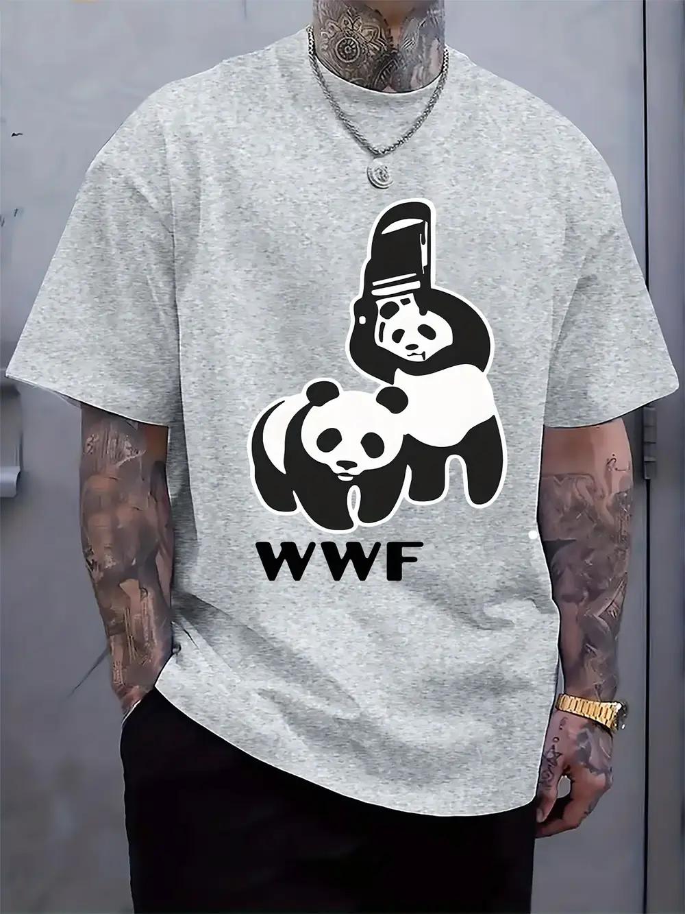 Round Neck Short-Sleeve T-shirt with Panda Logo Print S
Round Neck Short-Sleeve T-shirt with Panda Logo Print S