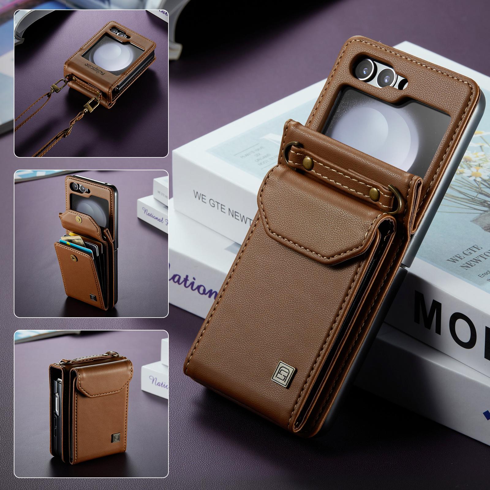 Кожаный чехол через плечо со шнурком для Samsung Galaxy Z Flip 5 Flip5 5G, сумка для карт, защитный простой деловой модный чехол-бумажник Samsung Z flip 5 коричневый
Кожаный чехол через плечо со шнурком для Samsung Galaxy Z Flip 5 Flip5 5G, сумка для карт, защитный простой деловой модный чехол-бумажник Samsung Z flip 5 коричневый