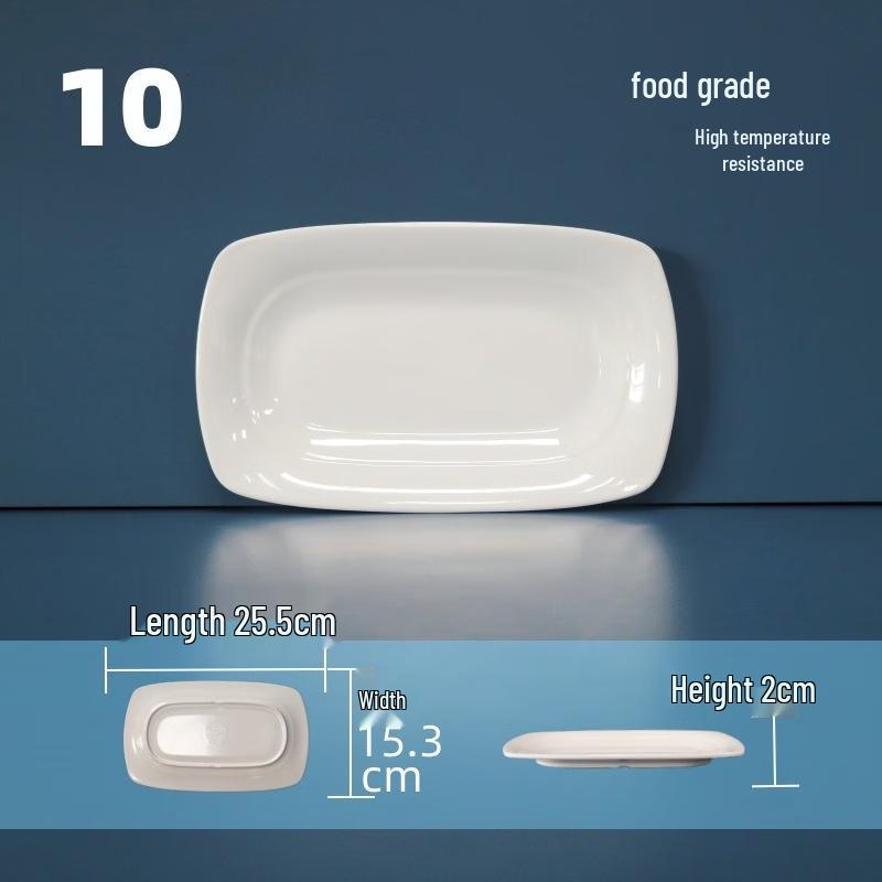 White Melamine Rectangular Dinner Plates (10-inch, 10-pack)
White Melamine Rectangular Dinner Plates (10-inch, 10-pack)