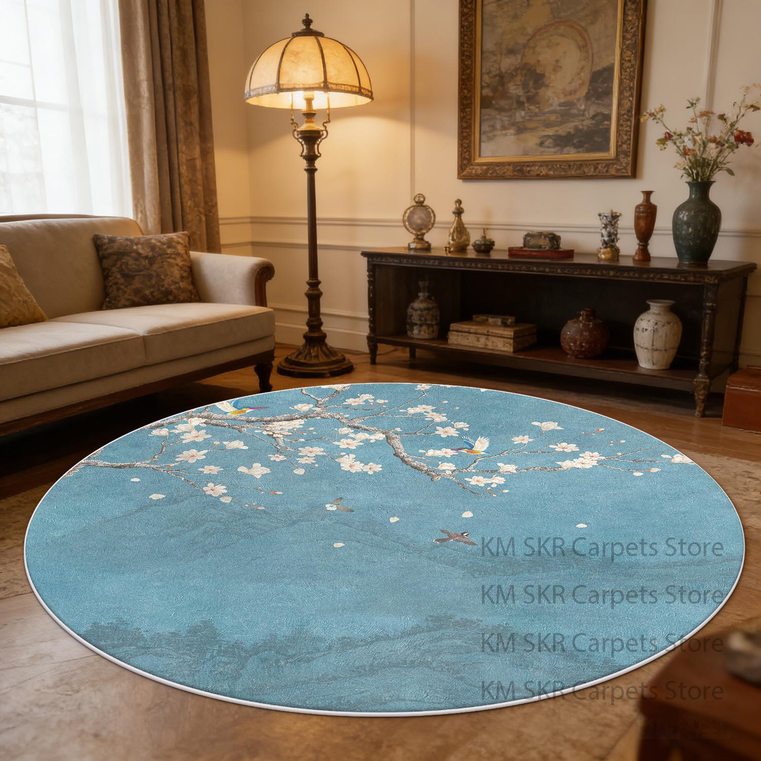 New Chinese Simple Style Living Room Round Carpet Decoration Home Soft Washable Bedroom Bedside Mat Non-slip Kitchen Floor Mat 60x60cm (Diameter)
New Chinese Simple Style Living Room Round Carpet Decoration Home Soft Washable Bedroom Bedside Mat Non-slip Kitchen Floor Mat 60x60cm (Diameter)