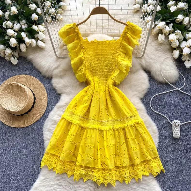 Нежный стиль, темпераментное платье для женщин, летнее, с французским квадратным вырезом, повседневное, кружевное, с ажурной вышивкой, облегающее, короткое платье А-силуэта XXL жёлтый
Нежный стиль, темпераментное платье для женщин, летнее, с французским квадратным вырезом, повседневное, кружевное, с ажурной вышивкой, облегающее, короткое платье А-силуэта XXL жёлтый