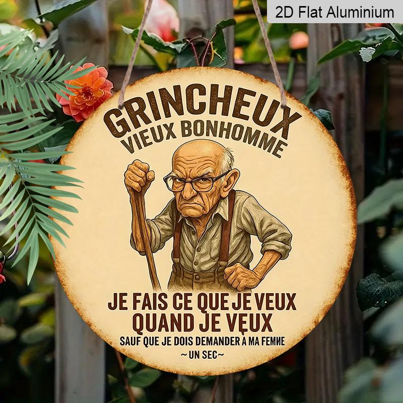 2D Flat Aluminum Angry Old Man Style Humorous Signboard Wall Decoration, Two Sizes, Perfect for Men, A Gift for Dad or Grandpa, Suitable for Porch 20*20
2D Flat Aluminum Angry Old Man Style Humorous Signboard Wall Decoration, Two Sizes, Perfect for Men, A Gift for Dad or Grandpa, Suitable for Porch 20*20