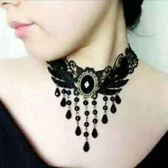 Ожерелье-чокер из черного кружева с кристаллами ручной работы - Европейская и американская популярная бижутерия
Ожерелье-чокер из черного кружева с кристаллами ручной работы - Европейская и американская популярная бижутерия