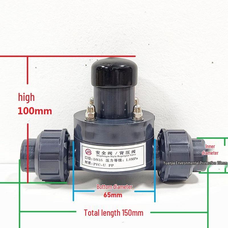 UPVC Back Pressure Valve/One-Way Pressure Relief Valve, DN15/20/25, Union Type, High Pressure Resistant
UPVC Back Pressure Valve/One-Way Pressure Relief Valve, DN15/20/25, Union Type, High Pressure Resistant