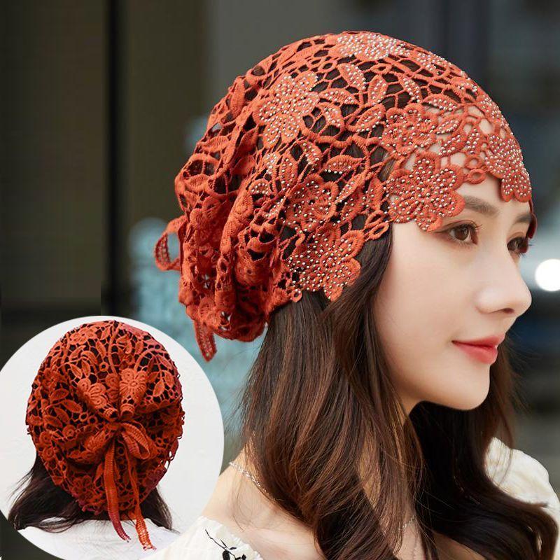 Весна Лето Тонкий Дышащий Этнический Стиль Ажурная Вязаная Крючком Мода Однослойная Шапка-Косынка Трендовая One Size