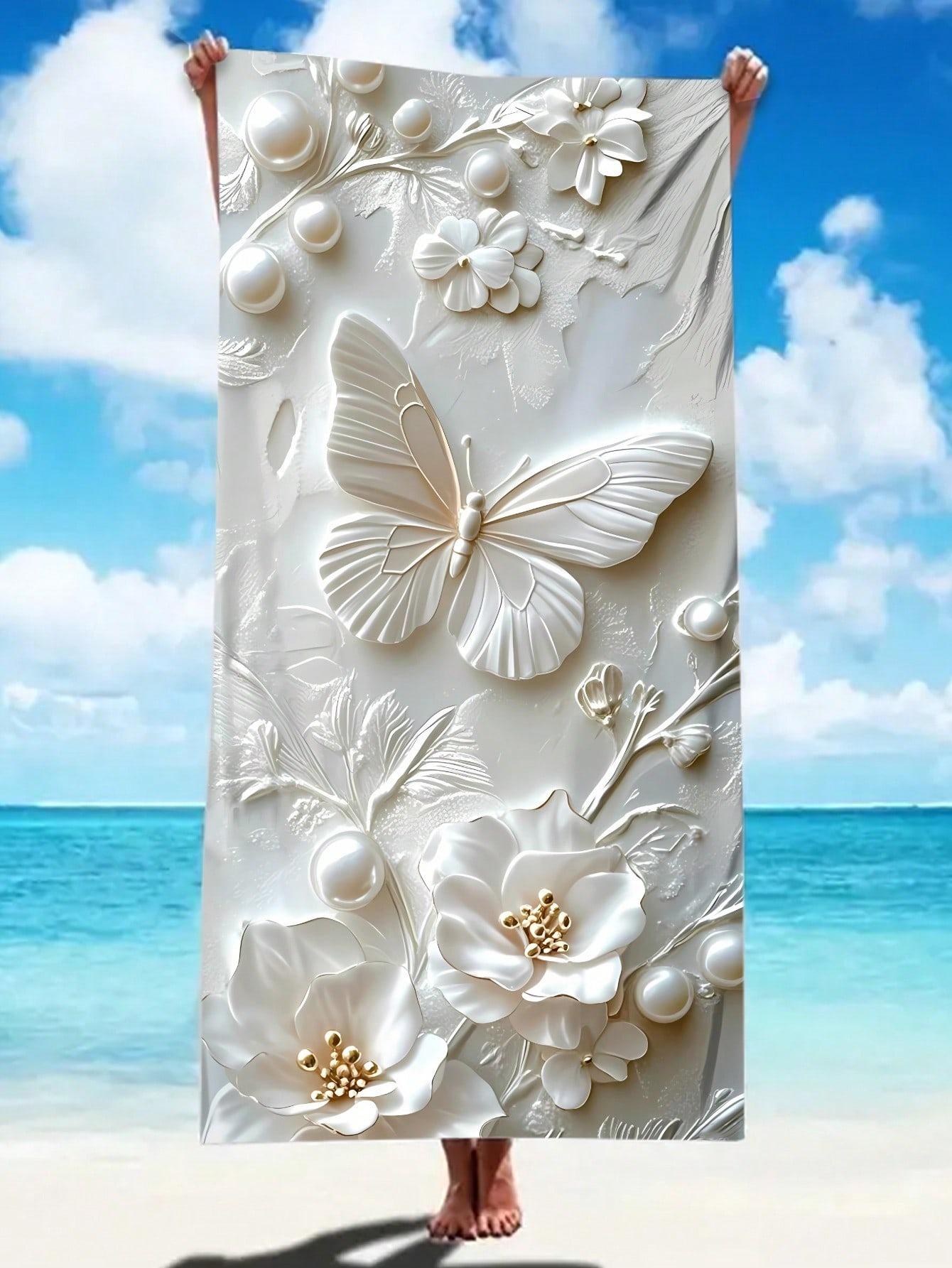 Elegant Butterfly Printed Beach Towel, Anti Sand Super Absorbent Quick Drying Towel, Essential For Swimming And Diving W30*H60(CM)
Elegant Butterfly Printed Beach Towel, Anti Sand Super Absorbent Quick Drying Towel, Essential For Swimming And Diving W30*H60(CM)