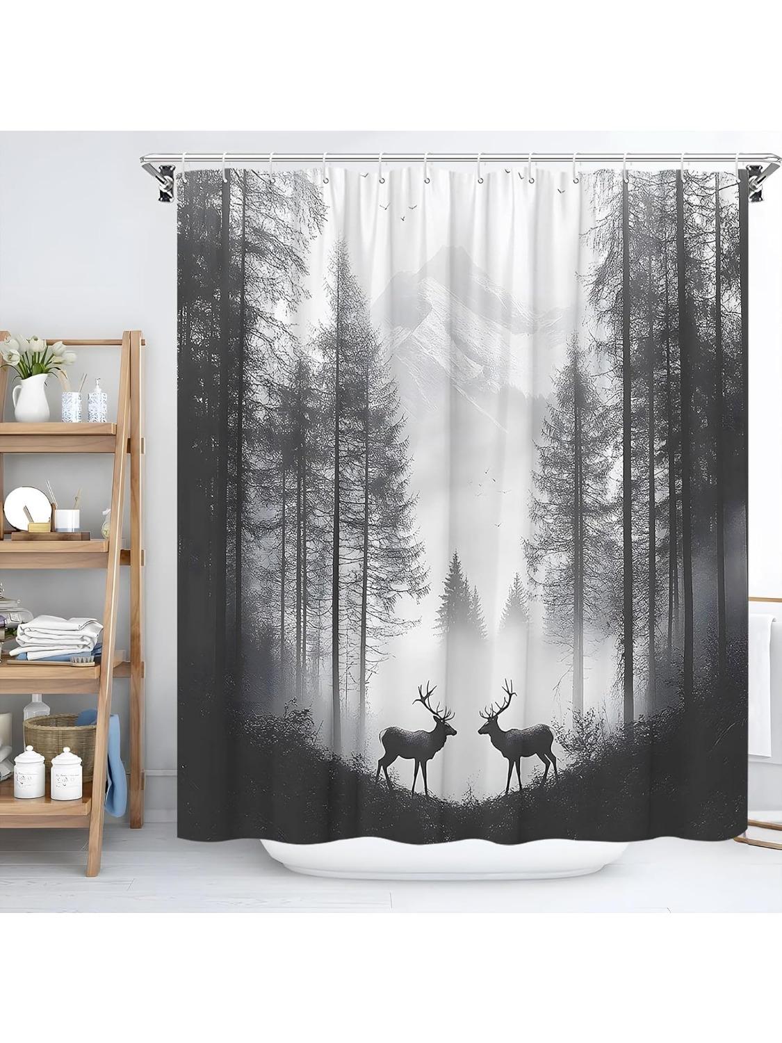 Forest Deer Shower Curtain Grey Foggy Montains Pine Tree Wildlife Elk Moose Hunting Outdoor Rustic Cabin Lodge Nature Landscape W60H190(CM)-1 Pcs
Forest Deer Shower Curtain Grey Foggy Montains Pine Tree Wildlife Elk Moose Hunting Outdoor Rustic Cabin Lodge Nature Landscape W60H190(CM)-1 Pcs