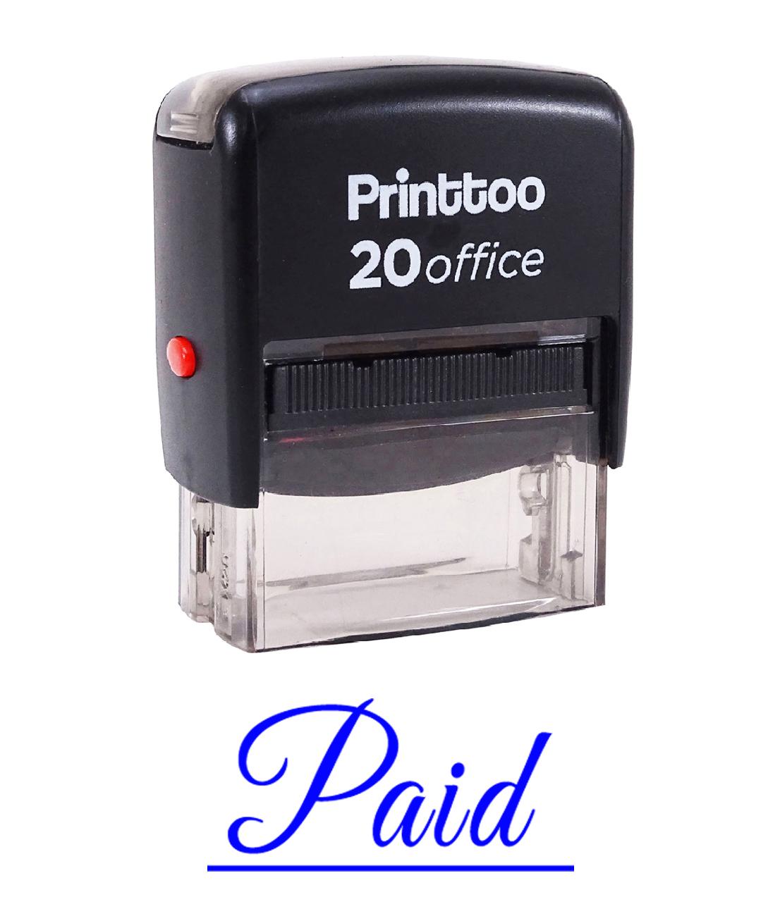 Printtoo PAID Self Inking Rubber Stamp Office Stationary Custom Stamp-Black 14 mm x 38 mm (Approx) синій
Printtoo PAID Self Inking Rubber Stamp Office Stationary Custom Stamp-Black 14 mm x 38 mm (Approx) синій