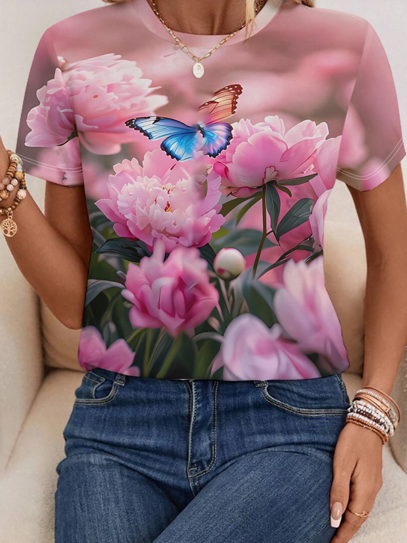 A Short-Sleeve Women S Top in Pink. Adorned with Floral Designs in Pink And Two-Tone Butterflies in Blue And Orange. Exuding a Fresh And Elegant Vibe M дубильна кора
A Short-Sleeve Women S Top in Pink. Adorned with Floral Designs in Pink And Two-Tone Butterflies in Blue And Orange. Exuding a Fresh And Elegant Vibe M дубильна кора