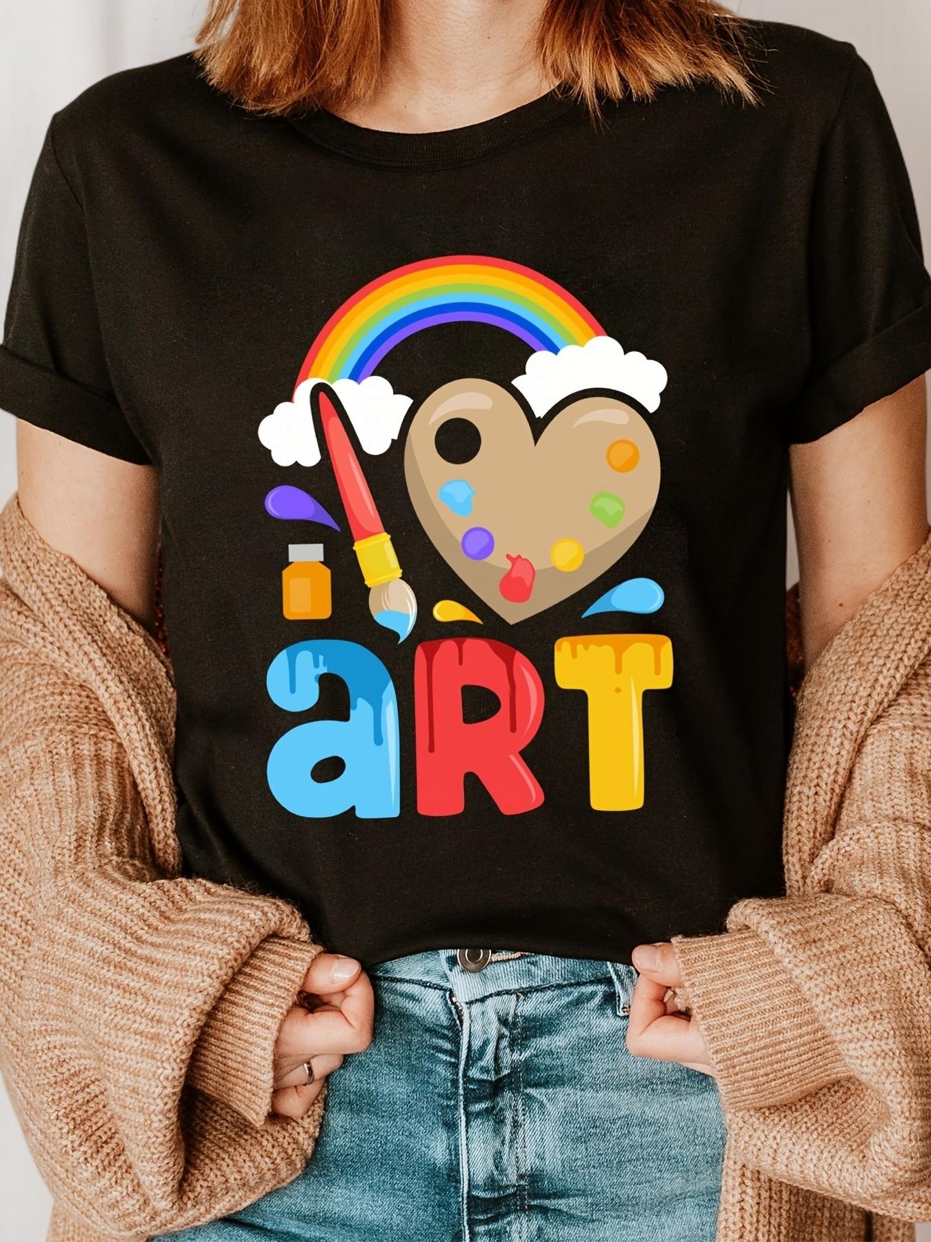 Women s Rainbow Heart Painter Pencil T-Shirt - Short Sleeve Crew Neck Casual Top with Print, Summer Spring Clothing Gift for Artists & Lovers 5XL різнокольоровий
Women s Rainbow Heart Painter Pencil T-Shirt - Short Sleeve Crew Neck Casual Top with Print, Summer Spring Clothing Gift for Artists & Lovers 5XL різнокольоровий