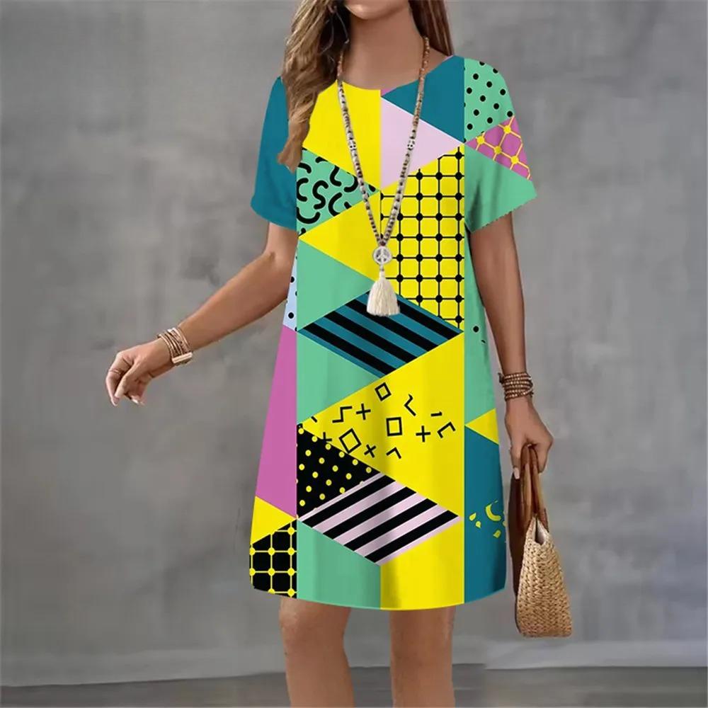 2026 Women Dresses Summer Dot 3D Printed Loose Clothing O-Neck Short Sleeved Clothing Fashionable Tie Dye Geometry Casual Dress 2XL
2026 Women Dresses Summer Dot 3D Printed Loose Clothing O-Neck Short Sleeved Clothing Fashionable Tie Dye Geometry Casual Dress 2XL