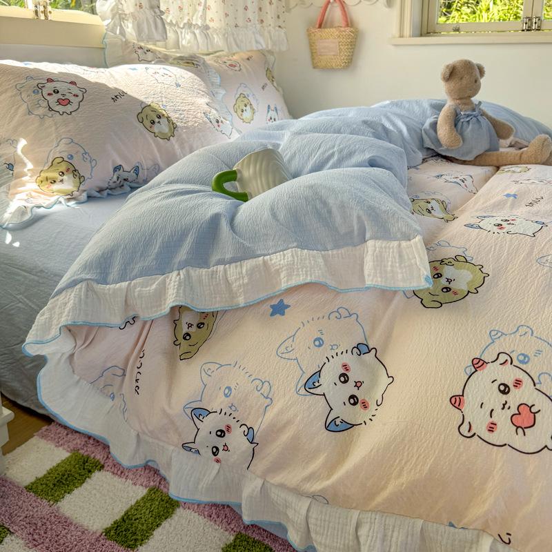 Cartoon Lace Cotton Bedding Set - Machine Washable 1.2m Bed Sheet 3-piece (Duvet Cover 150*200cm)
Cartoon Lace Cotton Bedding Set - Machine Washable 1.2m Bed Sheet 3-piece (Duvet Cover 150*200cm)