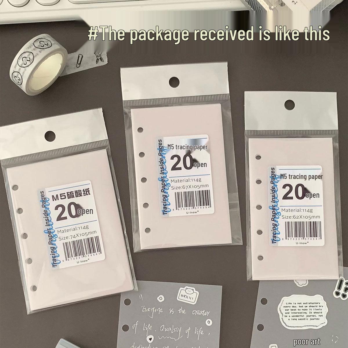 A7M5 Translucent Vellum Loose-leaf Notebook Refill: 20 Sheets for Collage, Drawing, and Tracing M5 Vellum 20 Sheets (62*105mm)
A7M5 Translucent Vellum Loose-leaf Notebook Refill: 20 Sheets for Collage, Drawing, and Tracing M5 Vellum 20 Sheets (62*105mm)