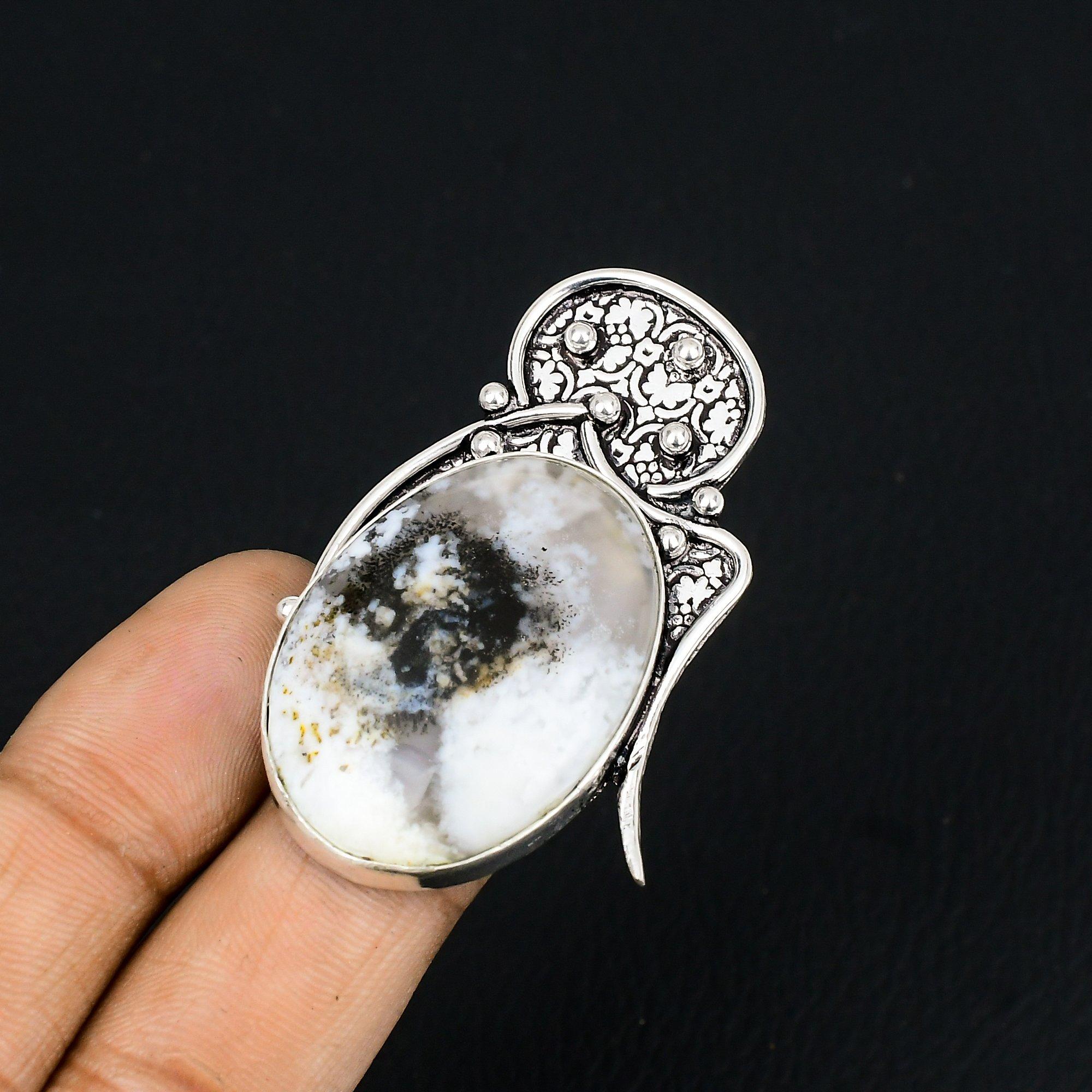 Natural Dendrite Opal Gemstone 925 Silver Stackable Ring Size 6.5 For Girls 6.5
Natural Dendrite Opal Gemstone 925 Silver Stackable Ring Size 6.5 For Girls 6.5