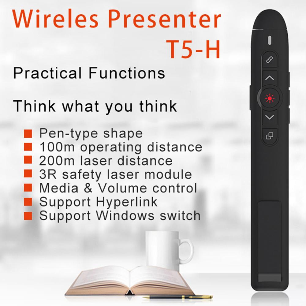 T5-H-A 2.4G Wireless Presenter Remote PowerPoint Office Presentation Clicker with Volume Control,Laser Pointer Type A
T5-H-A 2.4G Wireless Presenter Remote PowerPoint Office Presentation Clicker with Volume Control,Laser Pointer Type A