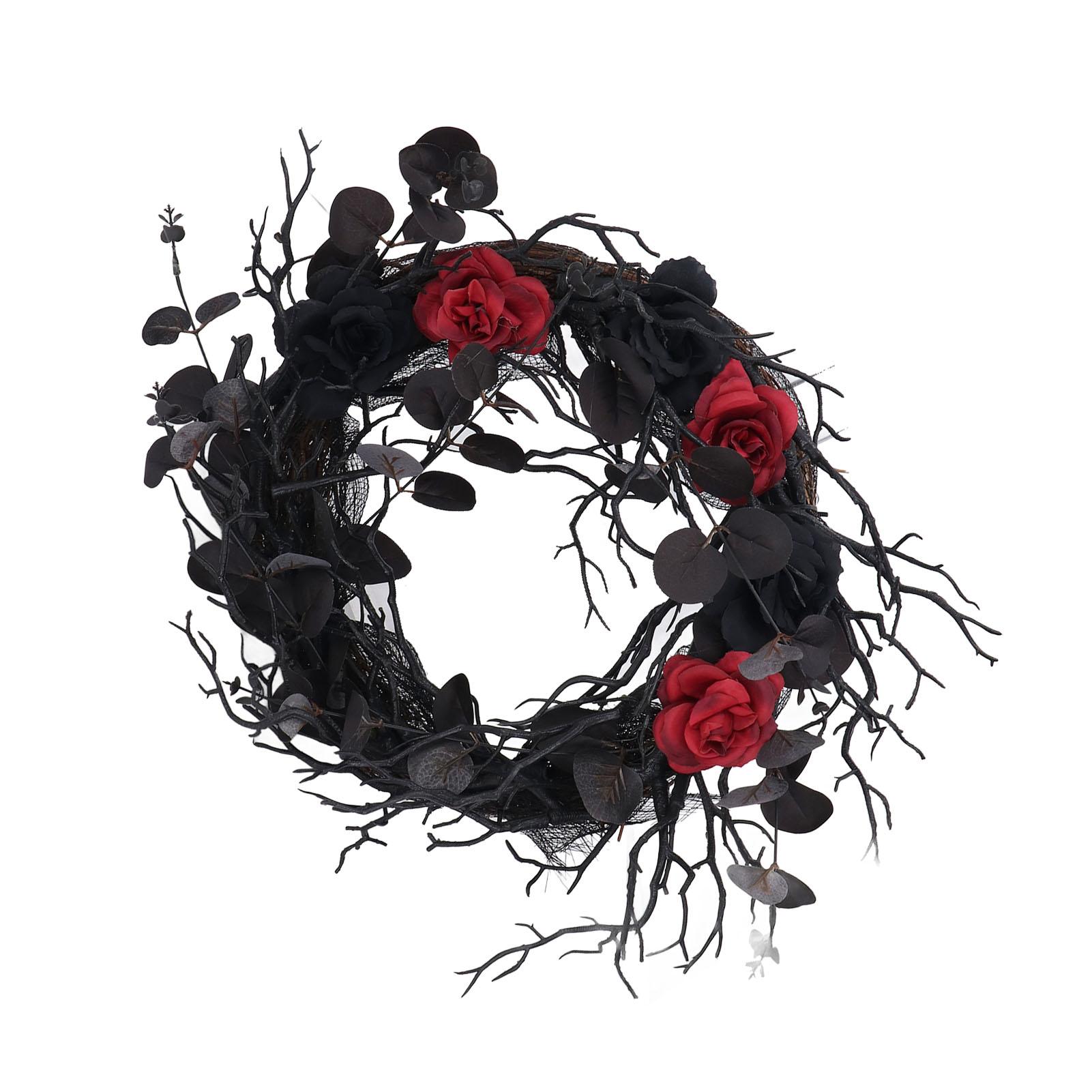 Halloween Wreath Dead Black ABS Artificial Branches Design with Red Flower Door Wreath Garland for Decoration
Halloween Wreath Dead Black ABS Artificial Branches Design with Red Flower Door Wreath Garland for Decoration
