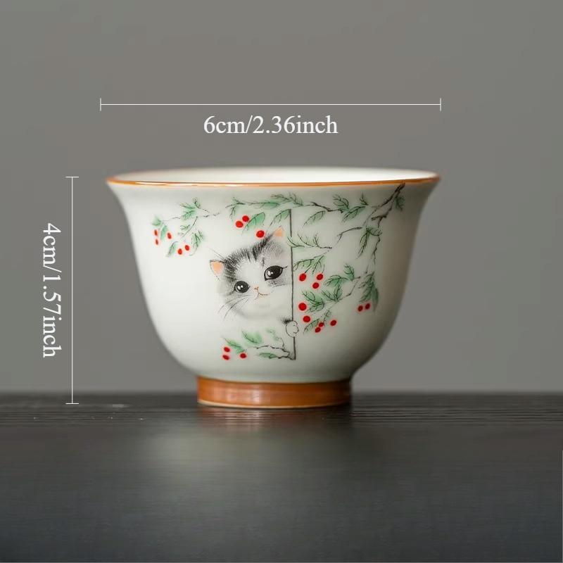 Ruyao Cat Tea Cup Chinese Style Master s Cup Household High-end Tea Cup Ceramic Kung Fu Tea Set Drinking Utensils Teacups 200ml
Ruyao Cat Tea Cup Chinese Style Master s Cup Household High-end Tea Cup Ceramic Kung Fu Tea Set Drinking Utensils Teacups 200ml
