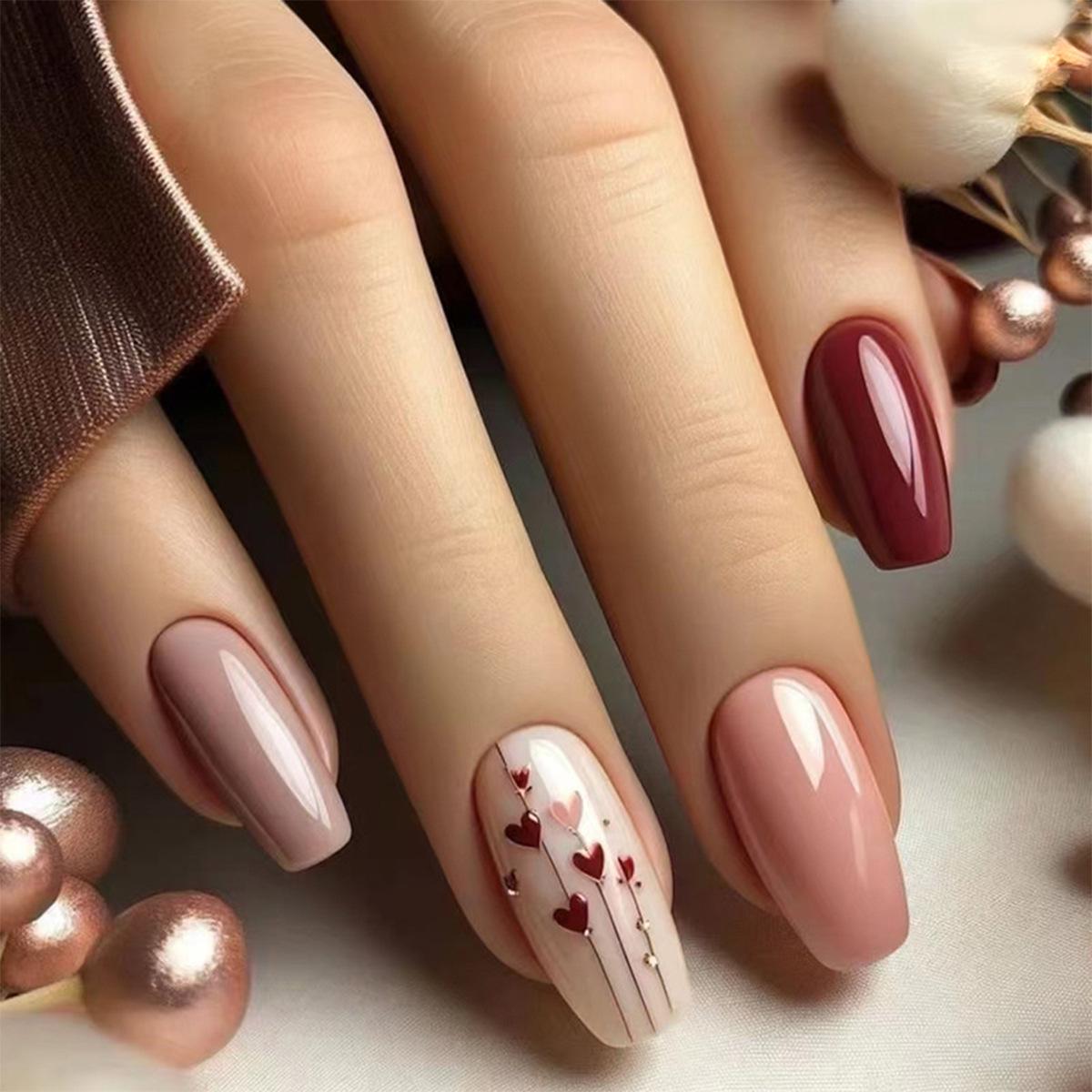 Sweet Nude Solid Color Short Square False Nails - Cute European & American French Style with Desirable Heart Design
Sweet Nude Solid Color Short Square False Nails - Cute European & American French Style with Desirable Heart Design