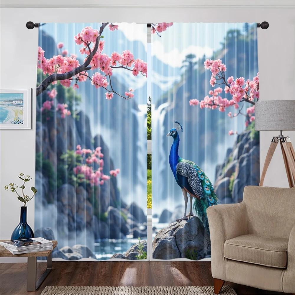 2pcs Delicate Floral Peacock Design Curtain Room Darkening for Spring Window Decor Home Decor Rod Pocket Curtain 100*130 HOOK 1pcs
2pcs Delicate Floral Peacock Design Curtain Room Darkening for Spring Window Decor Home Decor Rod Pocket Curtain 100*130 HOOK 1pcs