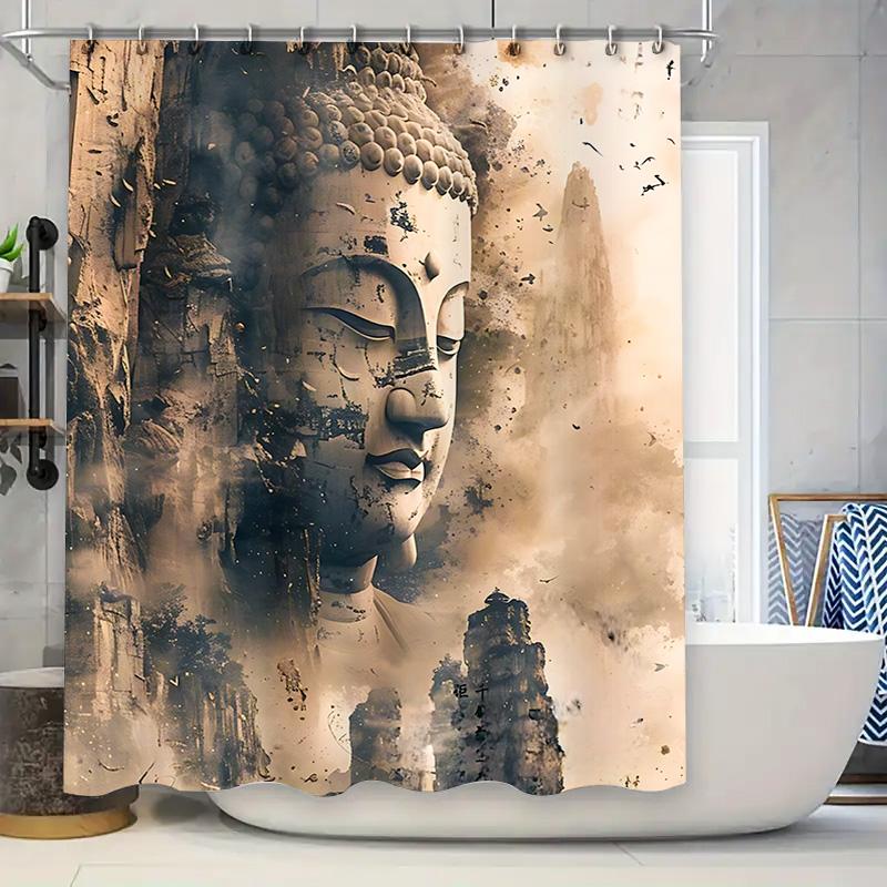 Ancient Buddha Statue Shower Curtain Artistic Asian Culture Design Waterproof Bath Decor For Home And Hotel Waterproof Durable W60H190(CM)-1 Pcs
Ancient Buddha Statue Shower Curtain Artistic Asian Culture Design Waterproof Bath Decor For Home And Hotel Waterproof Durable W60H190(CM)-1 Pcs