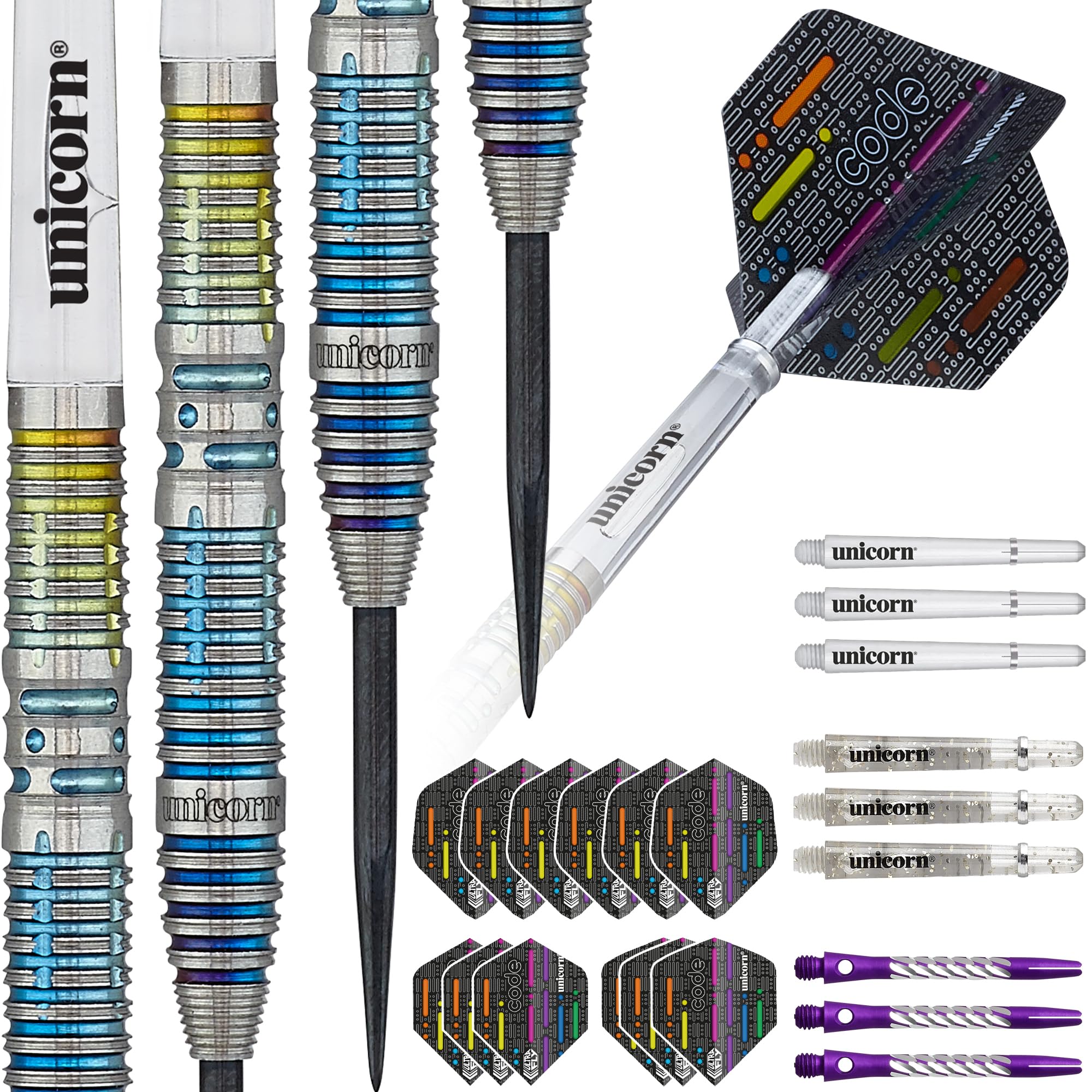 Unicorn Code Series Dart Jeffrey de CODE 06066 Barrel, Zwaan, Steel, 25g,
Unicorn Code Series Dart Jeffrey de CODE 06066 Barrel, Zwaan, Steel, 25g,