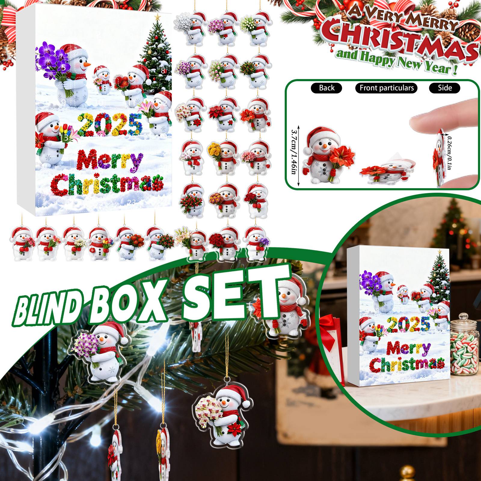 Рождественский адвент-календарь, 24-дневный адвент-календарь, включает снеговиков и шапки Санты, многофункциональные рождественские украшения, 2D подвесной подарок. One Size
Рождественский адвент-календарь, 24-дневный адвент-календарь, включает снеговиков и шапки Санты, многофункциональные рождественские украшения, 2D подвесной подарок. One Size