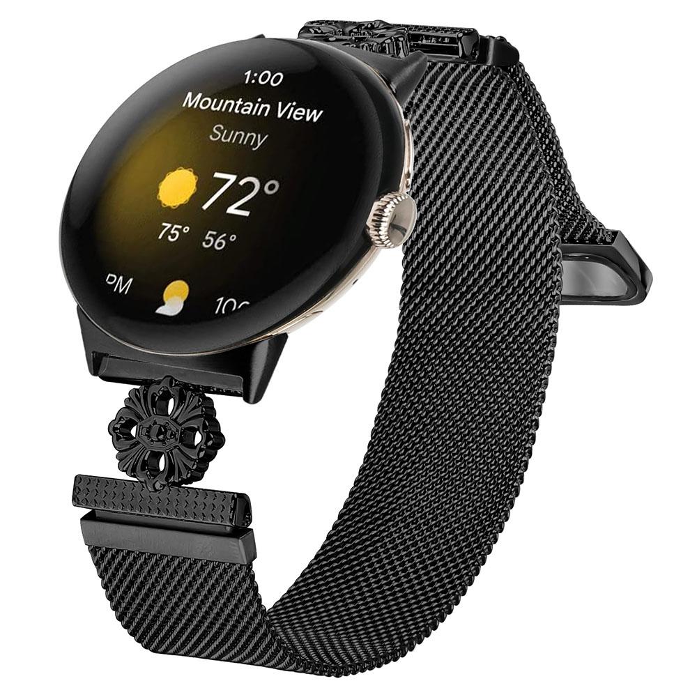 For Google Pixel Watch 3 41mm/Watch 2/Pixel Watch Milanese Band Flower Stainless Steel Magnetic Mesh Watch Strap Black
For Google Pixel Watch 3 41mm/Watch 2/Pixel Watch Milanese Band Flower Stainless Steel Magnetic Mesh Watch Strap Black