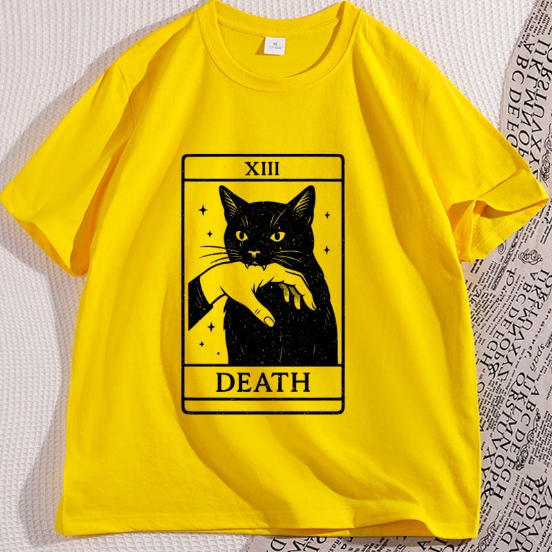 Tarot Card Black Cat T Shirt Vintage Tarot Death Tshirt Witchy Cat Tshirt Spooky Cat Halloween Tshirt Causal Short Sleeve Top 3XL
Tarot Card Black Cat T Shirt Vintage Tarot Death Tshirt Witchy Cat Tshirt Spooky Cat Halloween Tshirt Causal Short Sleeve Top 3XL