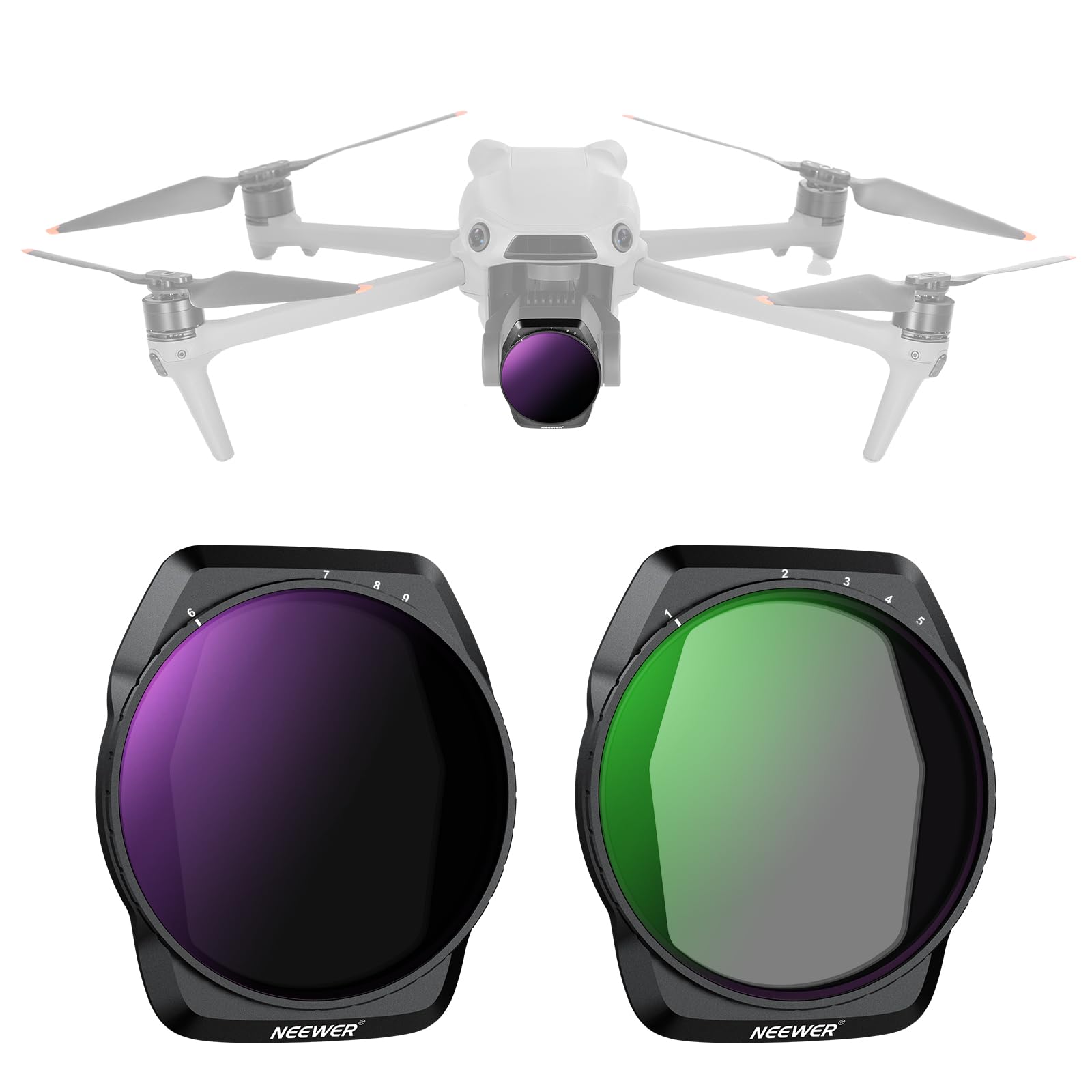 NEEWER Variable ND Filter Set Compatible with Air 3S 2 Sets HD Glass Neutral Density Filter Lens Filter Drone Filter Aerial ND2-32 (1-5 Stop) +
NEEWER Variable ND Filter Set Compatible with Air 3S 2 Sets HD Glass Neutral Density Filter Lens Filter Drone Filter Aerial ND2-32 (1-5 Stop) +