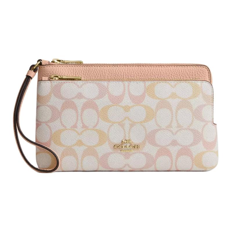 COACH Double Zip Wallet 20 Double Zip Coated Canvas and Pebbled Leather Clutch Small Women s Gold and Pink Gold and pink золотий
COACH Double Zip Wallet 20 Double Zip Coated Canvas and Pebbled Leather Clutch Small Women s Gold and Pink Gold and pink золотий