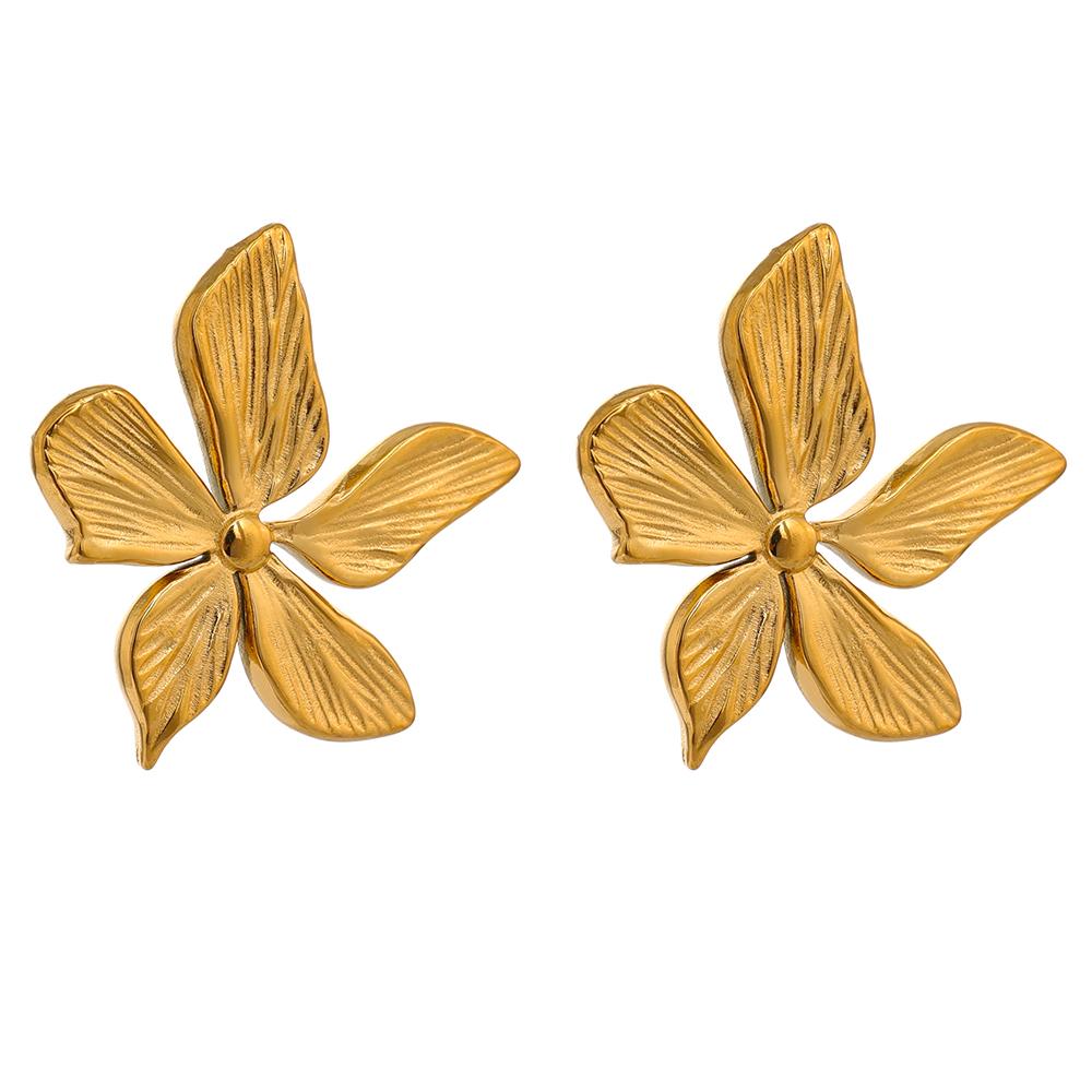 Yhpup Golden Flower Stud Earrings Stainless Steel Metal Jewelry Simple Texture New Floral Modern Women Gift Fashion Waterproof
Yhpup Golden Flower Stud Earrings Stainless Steel Metal Jewelry Simple Texture New Floral Modern Women Gift Fashion Waterproof