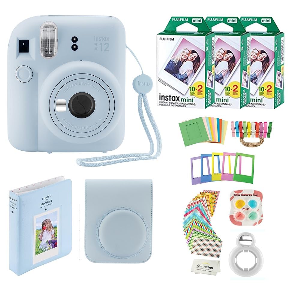 Fujifilm Instax Mini 12 Instant Camera with Case Fujifilm 60 Pieces Декорація Наклейка Рамка Фотоальбом Інші комплекти аксесуарів (Пастельний синій)
Fujifilm Instax Mini 12 Instant Camera with Case Fujifilm 60 Pieces Декорація Наклейка Рамка Фотоальбом Інші комплекти аксесуарів (Пастельний синій)