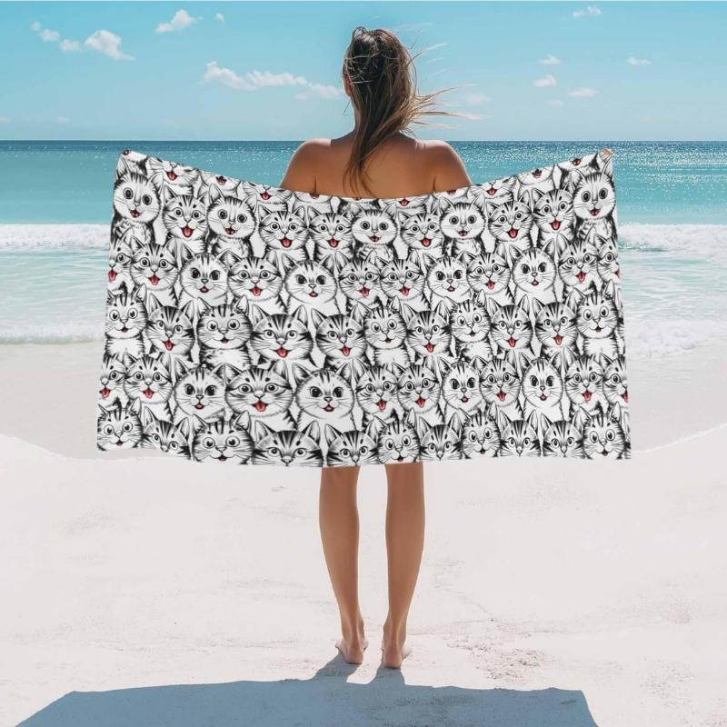 Beach Towel Cartoon Cats Bath Pool Towels Black Grey Lines Animals Absorbent Beach Towel Soft Large Quick Lightweight Camping W30*H60(CM)
Beach Towel Cartoon Cats Bath Pool Towels Black Grey Lines Animals Absorbent Beach Towel Soft Large Quick Lightweight Camping W30*H60(CM)