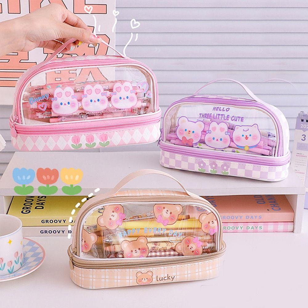 Large Capacity Double Layer Korean Style Pencil Case Cosmetics Bag Stationery Bag Pencil Pouch
Large Capacity Double Layer Korean Style Pencil Case Cosmetics Bag Stationery Bag Pencil Pouch